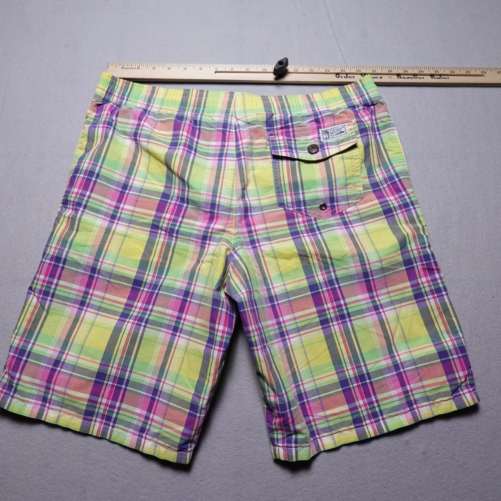 Polo Ralph Lauren Swim Trunks Men Large Multicolor Plaid Mesh Lined Madras - Picture 5 of 10